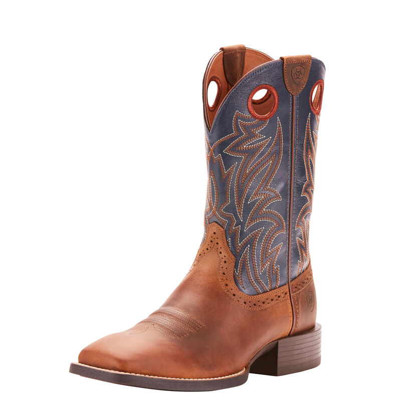 Ariat Sport Sidebet - Miesten Ruskea/Laivastonsininen Bootsit ( DCGYBL-506 )